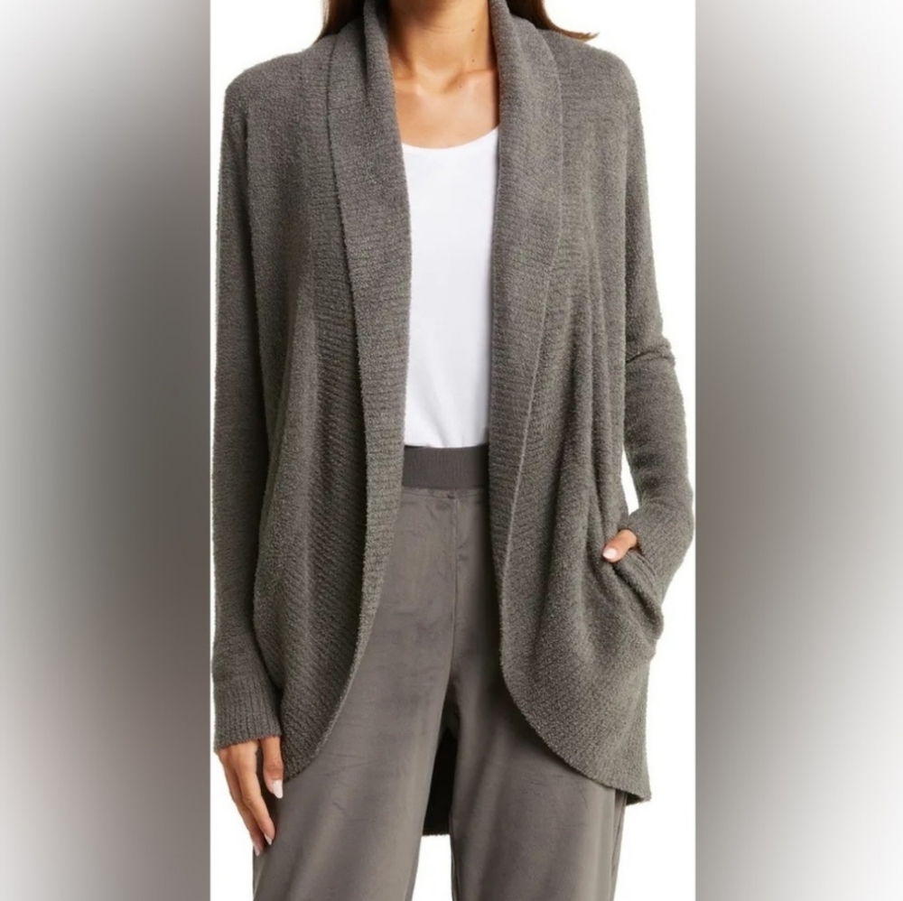 Barefoot Dreams cozychic lite circle cardigan in gray size medium